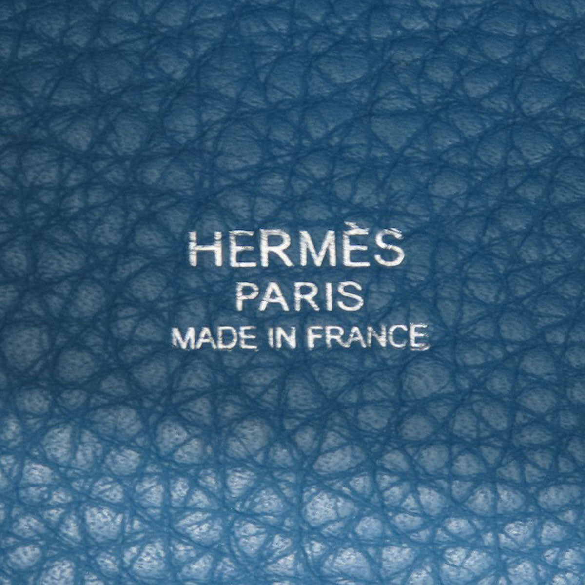 Hermes Handbag Taurillon Clemence Blue Picotin Lock Pm Blue Jean Silver Metal Women