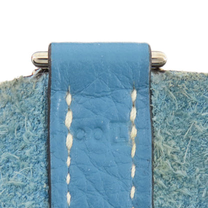 Hermes Handbag Taurillon Clemence Blue Picotin Lock Pm Blue Jean Silver Metal Women