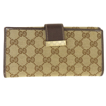 Gucci Long Wallet Purse 212089 Canvas Brown Gg Women
