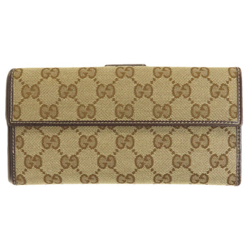 Gucci Long Wallet Purse 212089 Canvas Brown Gg Women