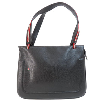 Bally Tote Bag Leather Black Simple Design
