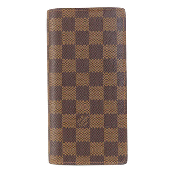 Louis Vuitton Long Wallet Purse N60017 Damier Canvas Brown Portefeuilleebrazza Former Mens