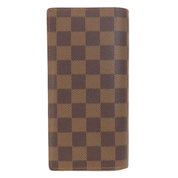 Louis Vuitton Long Wallet Purse N60017 Damier Canvas Brown Portefeuilleebrazza Former Mens