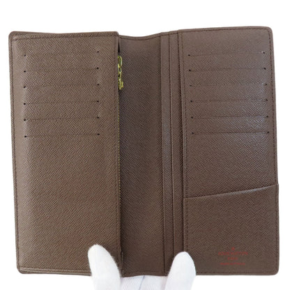 Louis Vuitton Long Wallet Purse N60017 Damier Canvas Brown Portefeuilleebrazza Former Mens