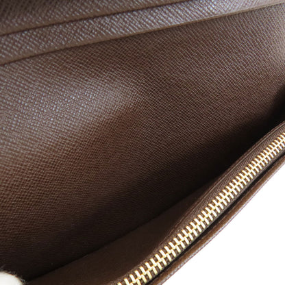 Louis Vuitton Long Wallet Purse N60017 Damier Canvas Brown Portefeuilleebrazza Former Mens