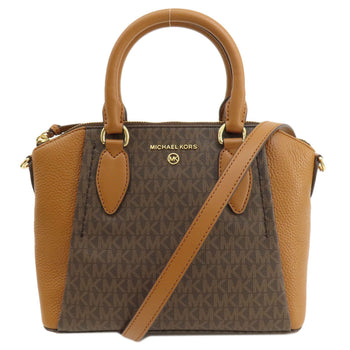 Michael Kors Handbag Pvc Brown Mk Signature 2Way Women