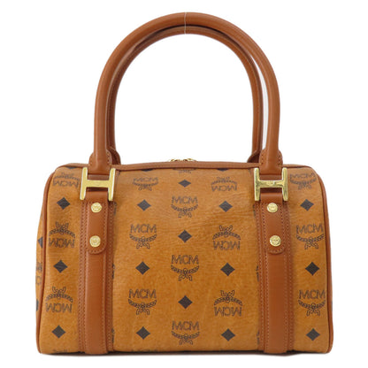 Mcm Boston Duffel Bag Pvc Brown Logo Women