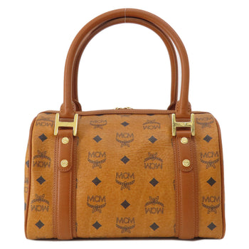 Mcm Boston Duffel Bag Pvc Brown Logo Women