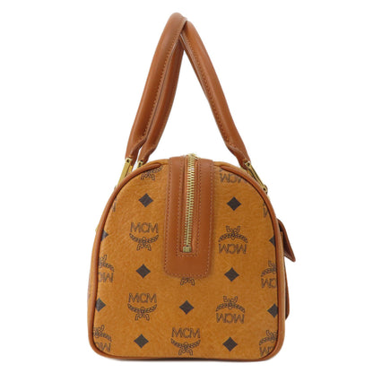 Mcm Boston Duffel Bag Pvc Brown Logo Women