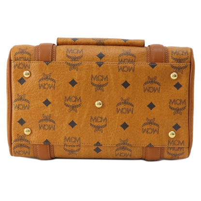 Mcm Boston Duffel Bag Pvc Brown Logo Women