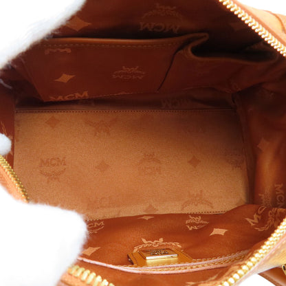 Mcm Boston Duffel Bag Pvc Brown Logo Women