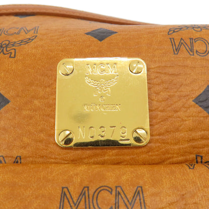 Mcm Boston Duffel Bag Pvc Brown Logo Women