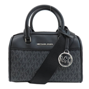 Michael Kors Handbag Pvc Black Mk Signature 2Way Women