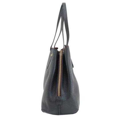 Coach Tote Bag 52547 Leather Black Logo Women