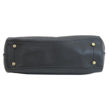 Coach Tote Bag 52547 Leather Black Logo Women