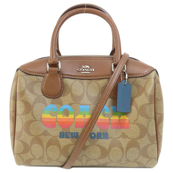 Coach Handbag F73119 Pvc Brown Signature 2Way Women