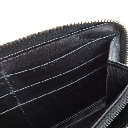Gucci Long Wallet Purse 597677 Leather Black Embryoidery Women(Unisex)