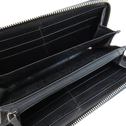 Gucci Long Wallet Purse 597677 Leather Black Embryoidery Women(Unisex)