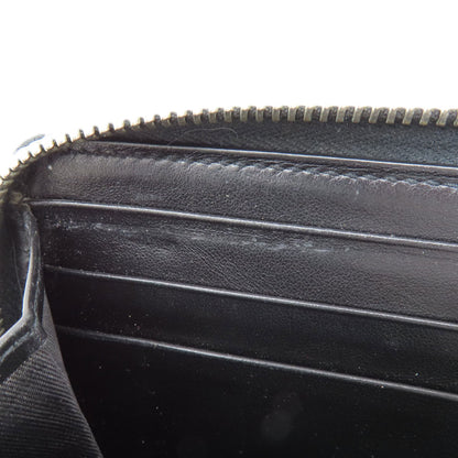 Gucci Long Wallet Purse 597677 Leather Black Embryoidery Women(Unisex)