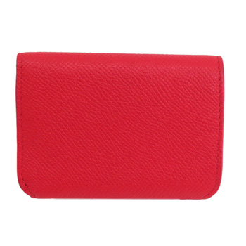 Balenciaga Bifold Wallet 601387 Leather Red Bb Logo Compact Wallet Women