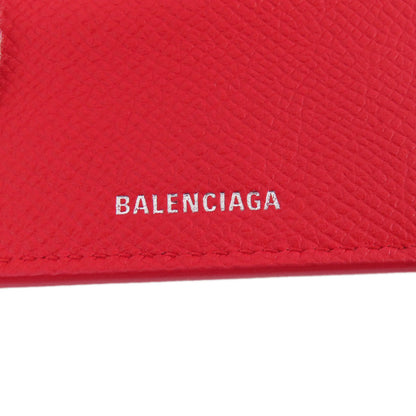 Balenciaga Bifold Wallet 601387 Leather Red Bb Logo Compact Wallet Women