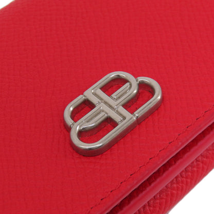 Balenciaga Bifold Wallet 601387 Leather Red Bb Logo Compact Wallet Women