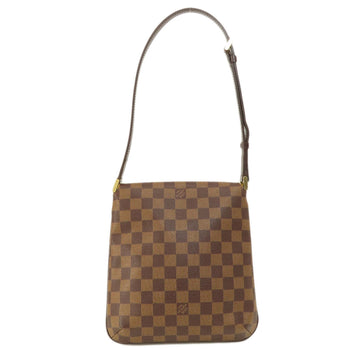 Louis Vuitton Shoulder Bag N51260 Damier Canvas Brown Musette Salsa Short Damier Ebene Women
