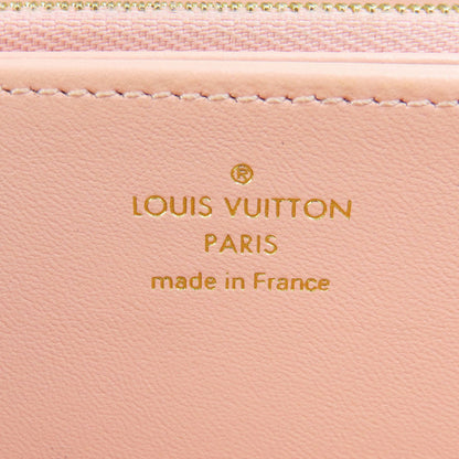 Louis Vuitton Long Wallet Purse M81694 Lambskin White Zippy Wallet Lv Garden Women