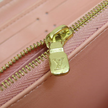 Louis Vuitton Long Wallet Purse M81694 Lambskin White Zippy Wallet Lv Garden Women