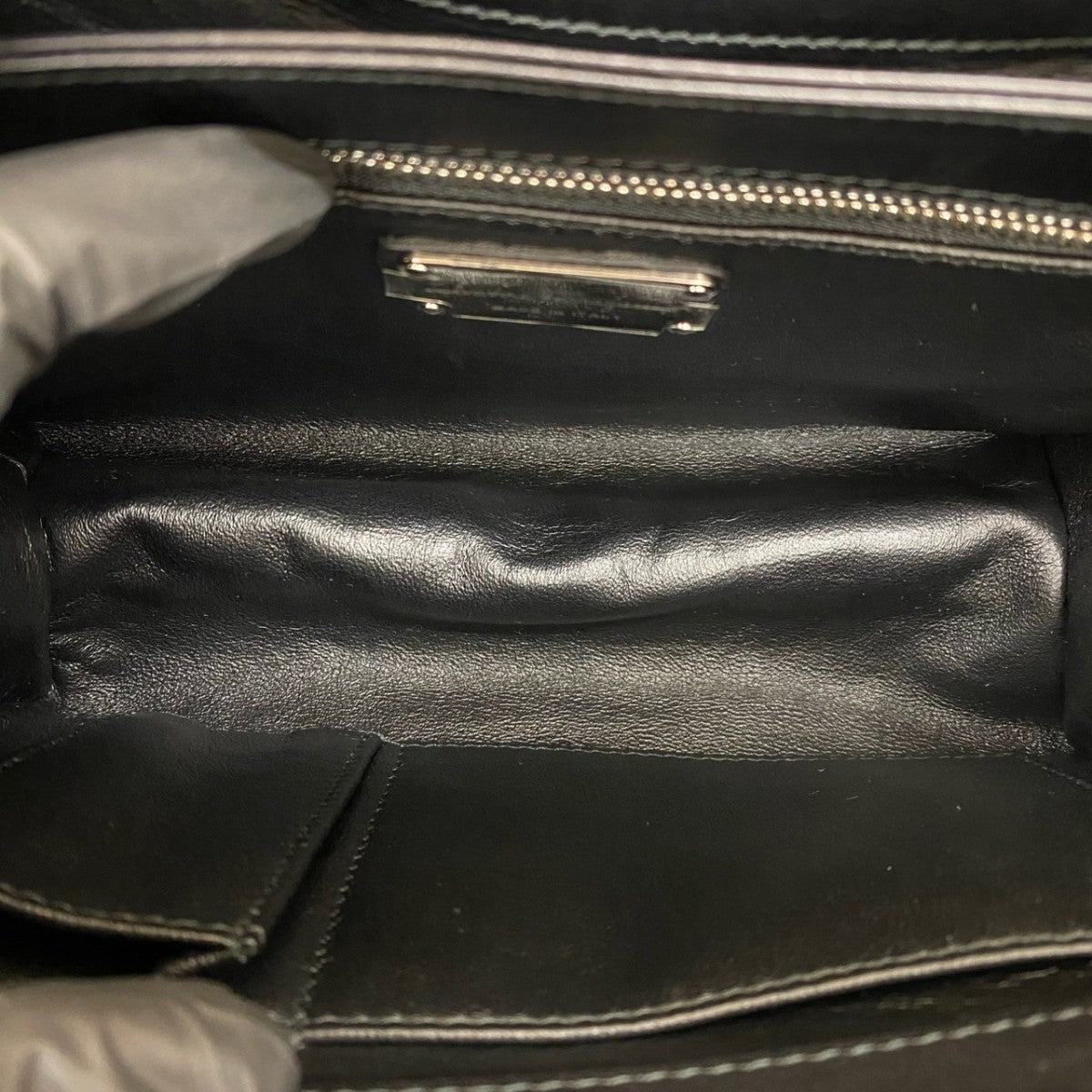 Salvatore Ferragamo Handbag Leather Black Logo Metal Women