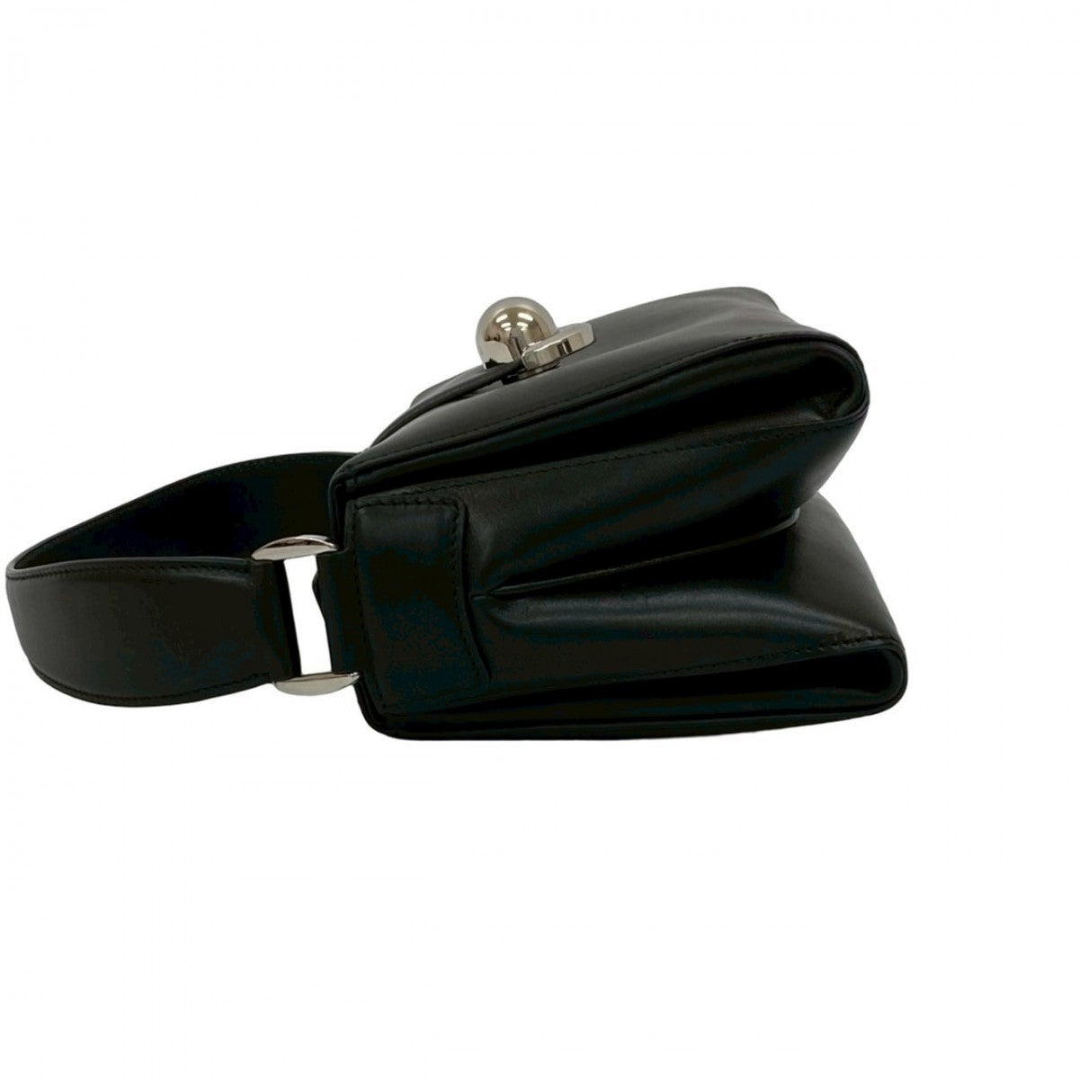 Salvatore Ferragamo Handbag Leather Black Logo Metal Women