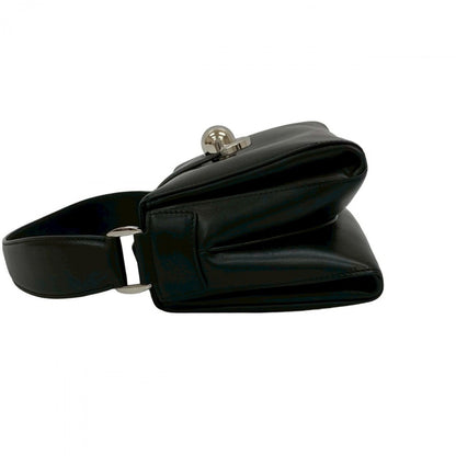 Salvatore Ferragamo Handbag Leather Black Logo Metal Women