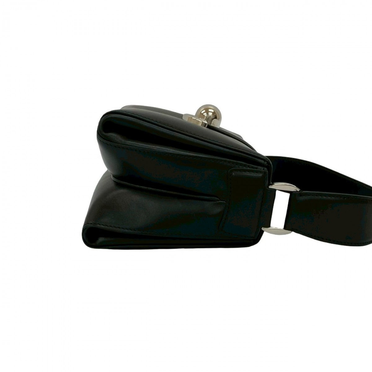 Salvatore Ferragamo Handbag Leather Black Logo Metal Women