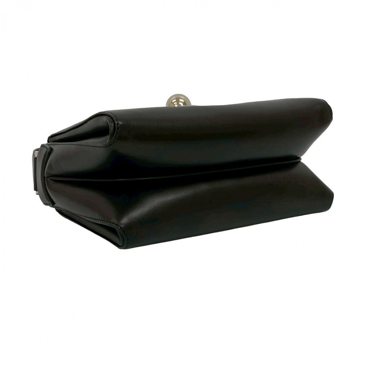 Salvatore Ferragamo Handbag Leather Black Logo Metal Women