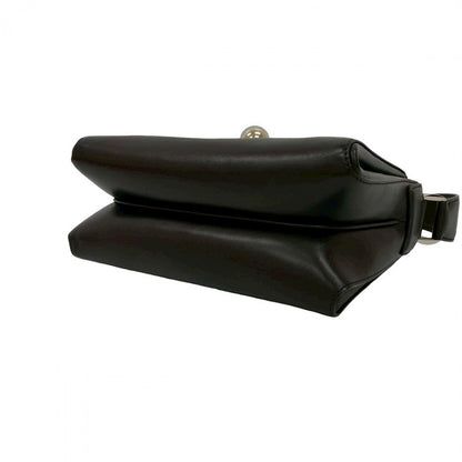 Salvatore Ferragamo Handbag Leather Black Logo Metal Women