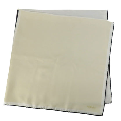 Hermes Scarf Silk White Carre90 Logo Women