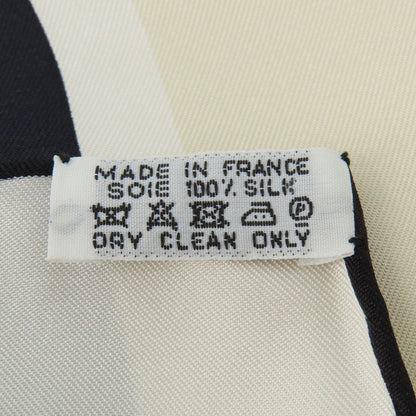 Hermes Scarf Silk White Carre90 Logo Women