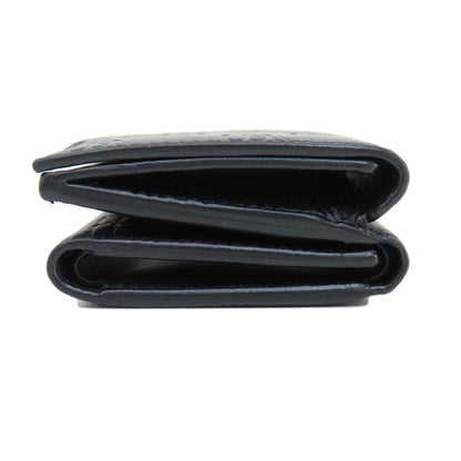 Balenciaga Bifold Wallet 717790 Leather Black Bb Monogram Mini Wallet Mens(Unisex)