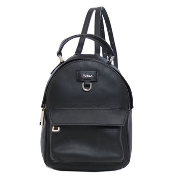 Furla Backpack Leather Black Logo Women
