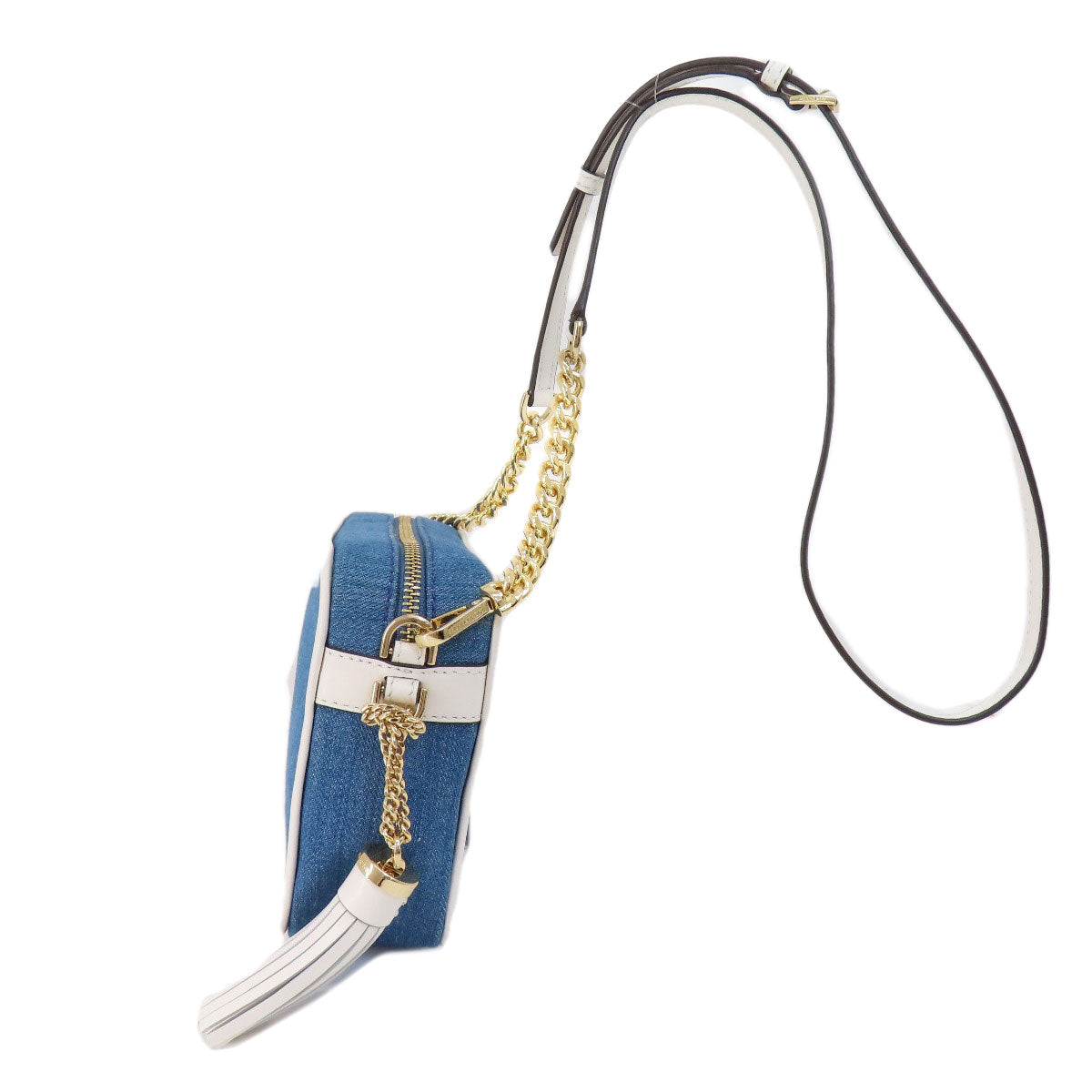 Michael Kors Shoulder Bag Denim Blue Chainshoulder Women