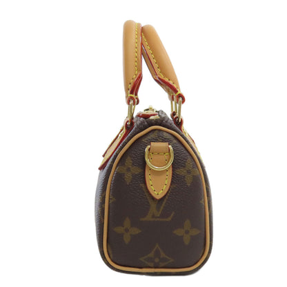 Louis Vuitton Tote Bag M81085 Monogram Canvas Brown Nano Speedy Women
