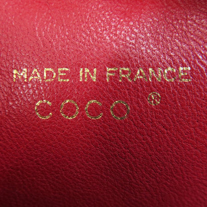 Chanel Shoulder Bag Lambskin Red Coco Mark Gold Metal Women