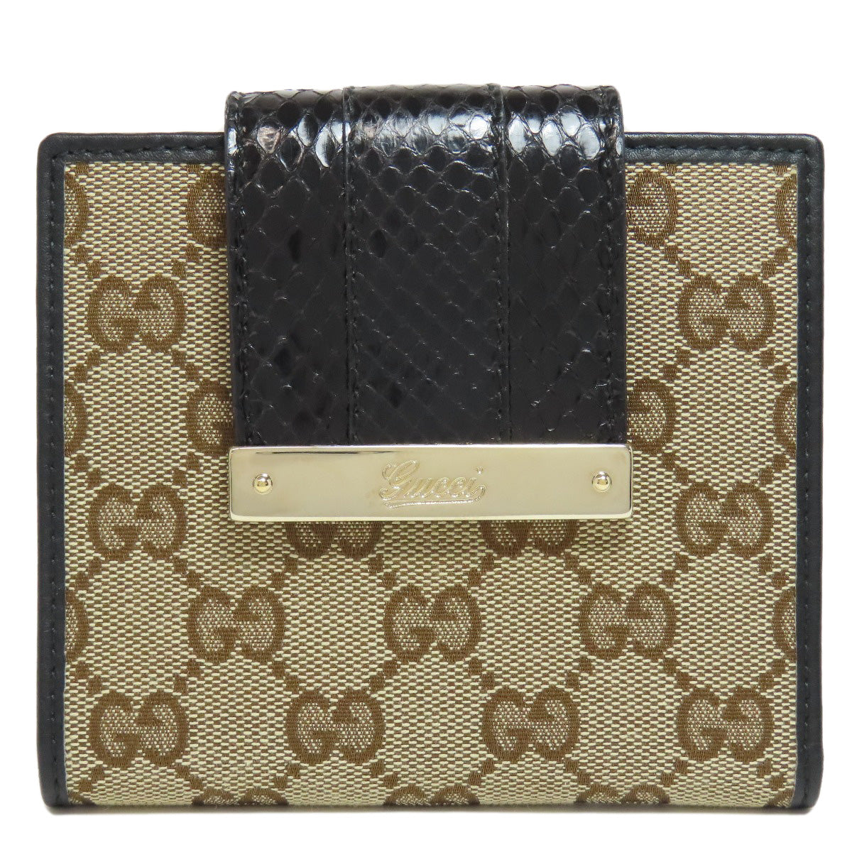 Gucci Bifold Wallet 181669 Canvas Brown Gg Women