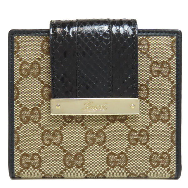 Gucci Bifold Wallet 181669 Canvas Brown Gg Women