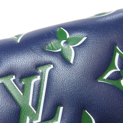 Louis Vuitton Long Wallet Purse Lambskin Navy Zippy Wallet Women