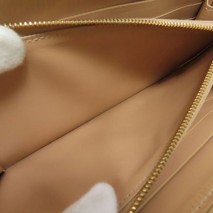 Bottegaveneta Long Wallet Purse Leather Beige Intrecciato Women
