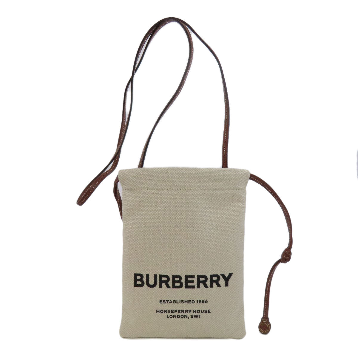 Burberry Shoulder Bag Canvas Beige Pochette Women