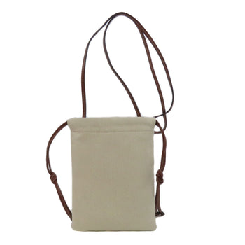 Burberry Shoulder Bag Canvas Beige Pochette Women