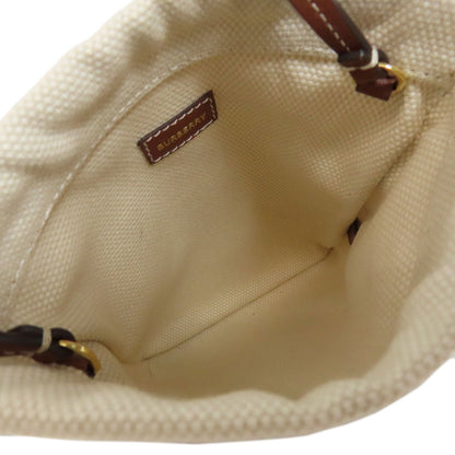 Burberry Shoulder Bag Canvas Beige Pochette Women
