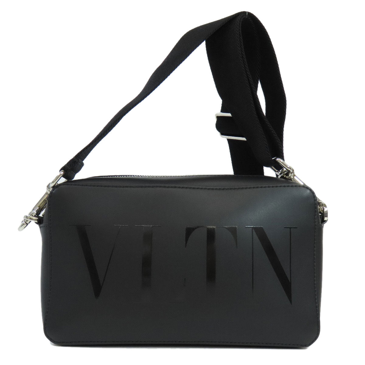 Valentino Shoulder Bag Calfskin Black Logo Women